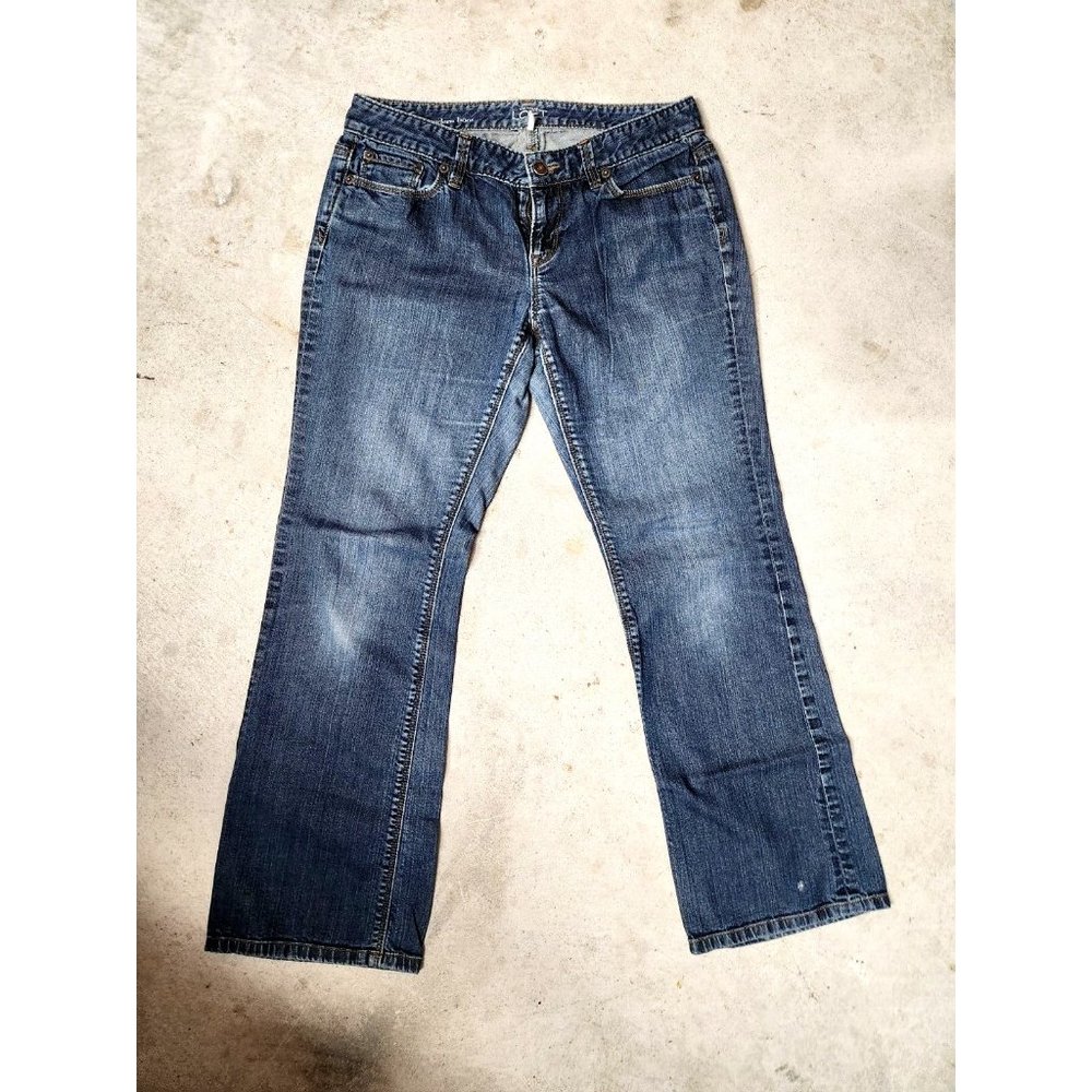 Ann Taylor LOFT | Modern Boot, Low Rise, Dark Denim, Petite Size: 6